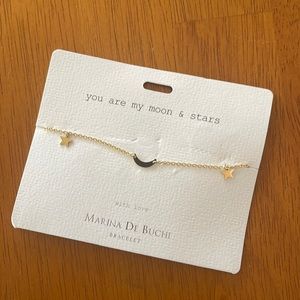 NWT Marina De Buchi Gold Moon & Stars Bracelet